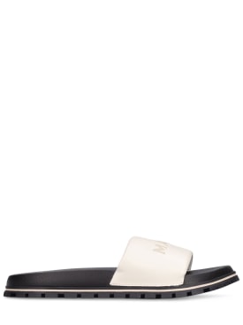 Marc Jacobs: Leather slide sandals - Black/White - women_0 | Luisa Via Roma