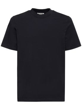Jil Sander: Cotton jersey t-shirt - Dark Blue - men_0 | Luisa Via Roma