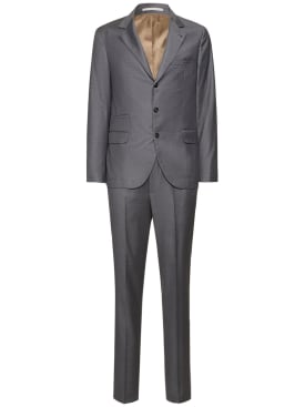 Brunello Cucinelli: Wool double breasted suit - Grey - men_0 | Luisa Via Roma