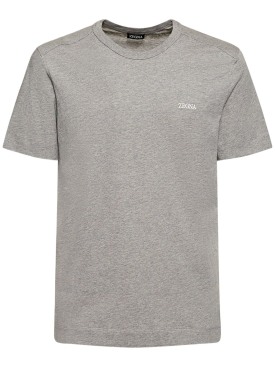 Zegna: 短袖T恤 - 灰色 - men_0 | Luisa Via Roma