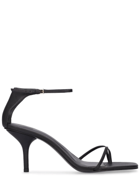 Reformation: 75毫米Gigi金属色皮革凉鞋 - 黑色 - women_0 | Luisa Via Roma