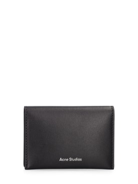 Acne Studios: Flap leather card holder - Black - men_0 | Luisa Via Roma