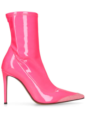 Alexandre Vauthier: 105mm Stretch faux leather ankle boots - Hot Pink - women_0 | Luisa Via Roma