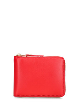 Comme des Garçons Wallet: Leather zip wallet - Orange - men_0 | Luisa Via Roma