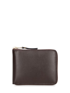 Comme des Garçons Wallet: Leather zip wallet - Brown - men_0 | Luisa Via Roma