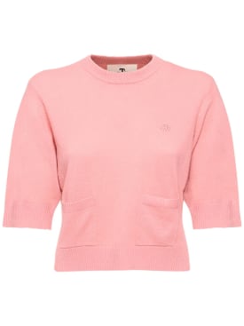 The Garment: T-shirt en laine mélangée à logo Como - Rose - women_0 | Luisa Via Roma