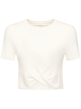 Splits59: Daisy tech jersey crop top - White - women_0 | Luisa Via Roma