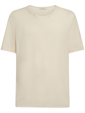 Lemaire: Camiseta de algodón jersey - Crema - men_0 | Luisa Via Roma