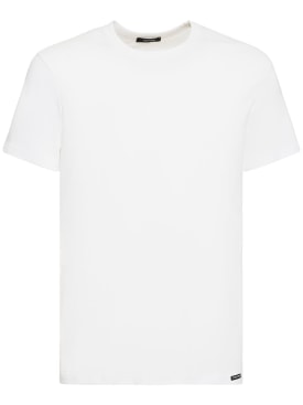 Tom Ford: コットンジャージーTシャツ - ホワイト - men_0 | Luisa Via Roma