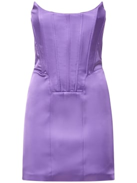Giuseppe Di Morabito: Stretch satin mini bustier dress - Purple - women_0 | Luisa Via Roma