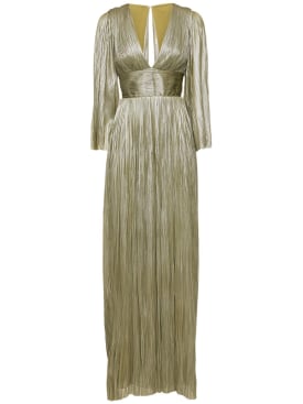 Maria Lucia Hohan: Pandora silk tulle long dress - Green - women_0 | Luisa Via Roma