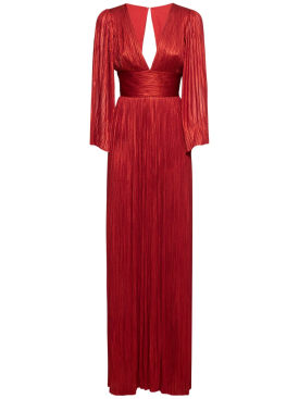 Maria Lucia Hohan: Pandora silk tulle long dress - Salsa Red - women_0 | Luisa Via Roma