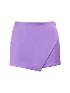 Giuseppe Di Morabito: 不对称绸缎围裹式裙裤 - 紫色 - women_0 | Luisa Via Roma