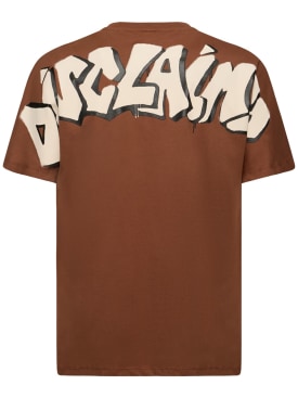 Disclaimer: Logo cotton t-shirt - Brown/Beige - men_0 | Luisa Via Roma