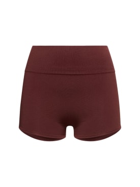 Prism Squared: Renew high waist hot pants - Brown - women_0 | Luisa Via Roma