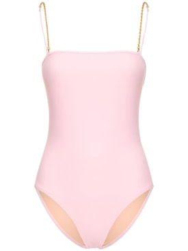 Dolla Paris: Lola one piece swimsuit w/chain straps - Pink - women_0 | Luisa Via Roma
