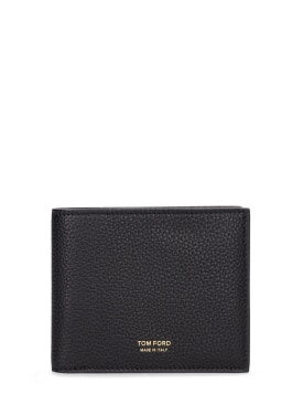 Tom Ford: Soft grain leather wallet w/logo - Black - men_0 | Luisa Via Roma