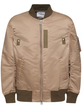 Sacai: Nylon twill jacket - Dark Beige - men_0 | Luisa Via Roma