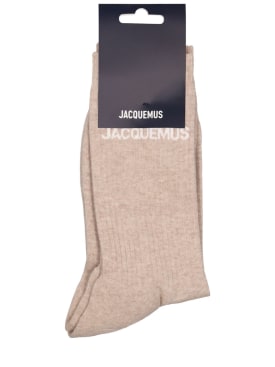 Jacquemus: Les Chaussettes cotton blend socks - Light Beige - men_0 | Luisa Via Roma