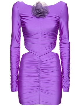 Giuseppe Di Morabito: Shiny stretch jersey mini dress - Purple - women_0 | Luisa Via Roma