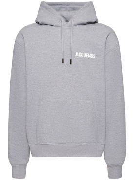 Jacquemus: Le Sweatshirt Jacquemus cotton hoodie - Grey - men_0 | Luisa Via Roma