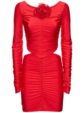 Giuseppe Di Morabito: Shiny stretch jersey mini dress - Red - women_0 | Luisa Via Roma
