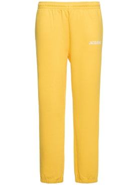Jacquemus: Le Jogging cotton sweatpants - Yellow - men_0 | Luisa Via Roma