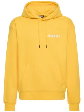 Jacquemus: Le Sweatshirt Jacquemus cotton hoodie - Yellow - men_0 | Luisa Via Roma