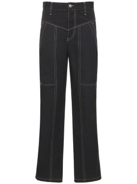 Marant Etoile: Denzel cotton wide pants - Washed Black - women_0 | Luisa Via Roma