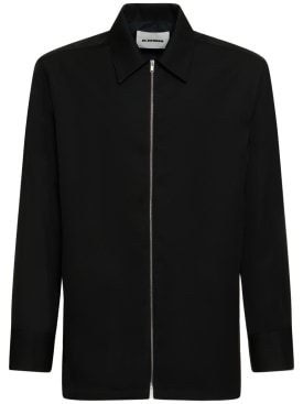 Jil Sander: Virgin wool zipped shirt - Black - men_0 | Luisa Via Roma