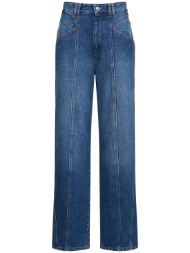 Isabel Marant: Vetan faded cotton denim straight jeans - Blau - women_0 | Luisa Via Roma