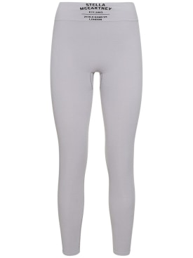 Stella McCartney: Logo stretch cotton jersey leggings - Grey - women_0 | Luisa Via Roma