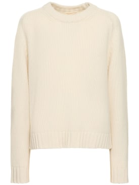 Khaite: Mae cashmere crewneck sweater - White - women_0 | Luisa Via Roma