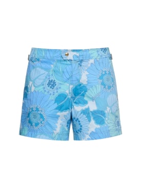 Tom Ford: Bañador shorts de popelina - Daisy Blue - men_0 | Luisa Via Roma