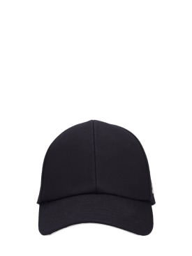 Courreges: Logo棉质棒球帽 - 黑色 - men_0 | Luisa Via Roma