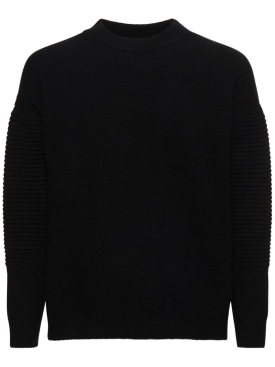 Ferrari: Cashmere & wool knit sweater - Black - men_0 | Luisa Via Roma