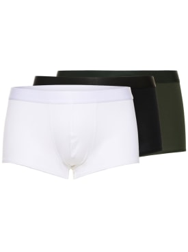 CDLP: 莱赛尔纤维平角内裤3条套装 - Black/Green/White - men_0 | Luisa Via Roma