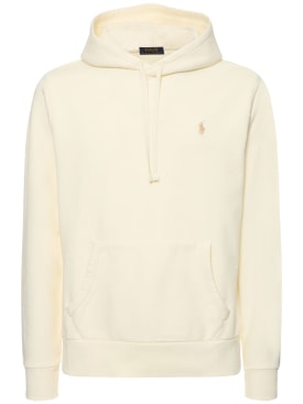 Polo Ralph Lauren: Logo detail cotton sweatshirt hoodie - Clubhouse Cream - men_0 | Luisa Via Roma