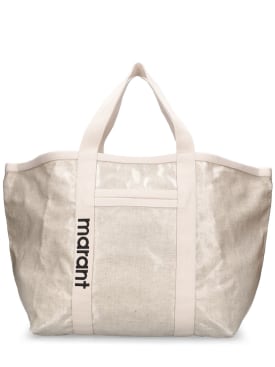 Isabel Marant: Warden cotton tote bag - Ecru - women_0 | Luisa Via Roma