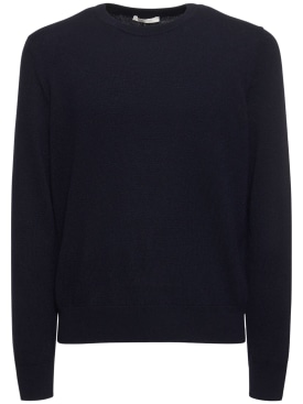 The Row: Benji cashmere crewneck sweater - Navy - men_0 | Luisa Via Roma