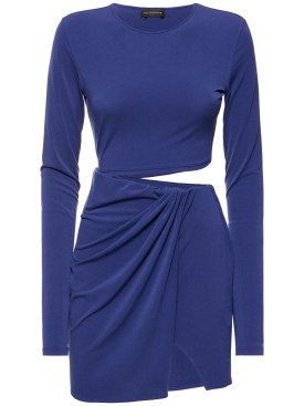 The Andamane: Gia cutout stretch jersey mini dress - Blue - women_0 | Luisa Via Roma