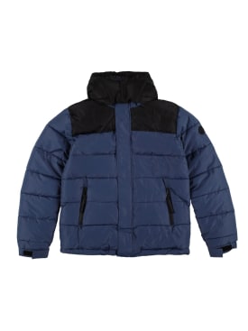 North Sails: Puffer jacket w/ logo print - Blue/Black - kids-boys_0 | Luisa Via Roma