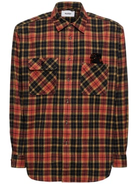 Doublet: Chemise en coton à carreaux détail araignée - Rouge - men_0 | Luisa Via Roma