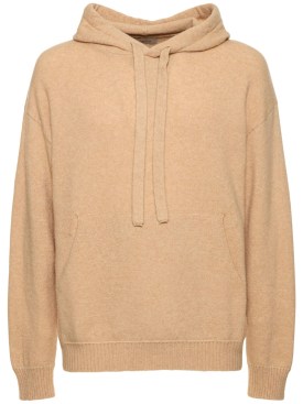 Laneus: Soft cashmere blend hoodie - Brown - men_0 | Luisa Via Roma