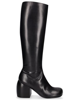 Dries Van Noten: 65mm Tall leather boots - Black - women_0 | Luisa Via Roma