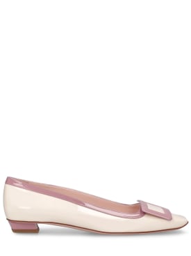 Roger Vivier: LVR Exclusive Belle Vivier leather heels - White/Lavender - women_0 | Luisa Via Roma