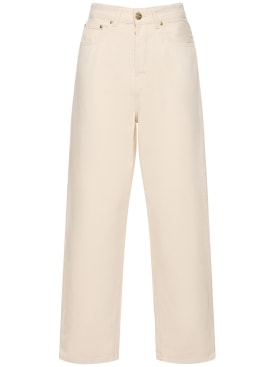 Carhartt WIP: Pantalones de algodón de cintura alta - Beige - women_0 | Luisa Via Roma