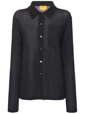 Guest In Residence: Showtime cashmere shirt - Black - women_0 | Luisa Via Roma