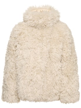 Goldbergh: Oversized woolly nylon jacket - Beige - women_0 | Luisa Via Roma
