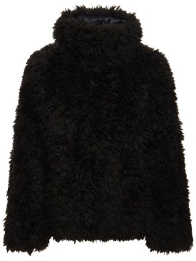 Goldbergh: Oversized woolly nylon jacket - Black - women_0 | Luisa Via Roma